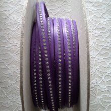 B-Viola Couro 10 mm Strass Swarovski por 20 cm