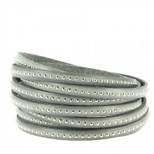 06 mm de couro cinzento Infinity Ball com corrente de bola sem níquel por 20 cm