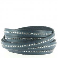 Bola de couro Lion Blue 10 mm com corrente de bola sem níquel por 20 cm