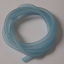 1 metro de cordão oco de pvc 5 mm água-marinha