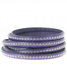 Bola de couro Violeta 06 mm com corrente de bola sem níquel por 20 cm
