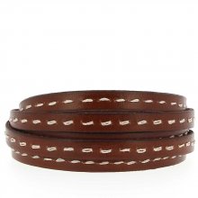 Flat Safari Calf Leather 10 mm por 20 cm Cosido 1 linha branca