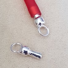Fecho de prata para cordão de pvc oco 5 mm