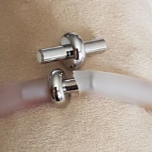Fecho de prata para cordão de pvc oco 6,5 mm
