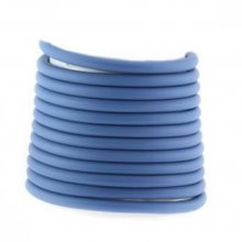 1 metro de cordão de pvc oco de 4 mm azul-marinho pastel