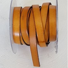 10mm Flat Dark Orange Calf Leather Smooth per 20cm