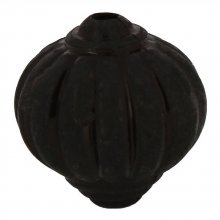 Pérola Lucite Forma de Lampião Estriado Preto