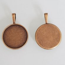 1 suporte para cabochão 25 mm N°01 Bronze
