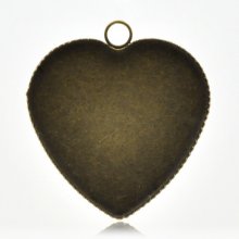 1 suporte para cabochão Coração N°05 Bronze