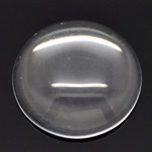 Cabochão redondo de 16 mm em vidro transparente rebarbado N°06