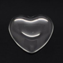 Coração cabochão 17 x 18 mm em vidro transparente rebarbado N°23