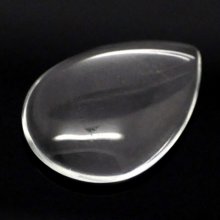 Cabochão Gota 18 x 25 mm em vidro transparente rebarbado N°25