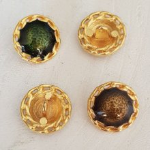 Botão dourado N°10 redondo de 20 mm