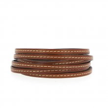 Flat Safari Calf Leather 05 mm por 20 cm Cosido 1 linha branca