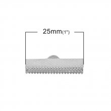 20 fechos 25 x 8 mm Prata