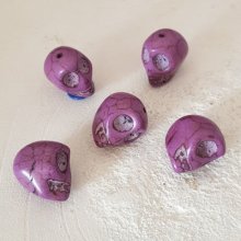 Lote 09 Crânios de Howlite matizados 18 mm