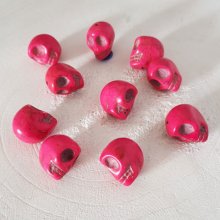 Lote 15 Crânios de Howlite coloridos 18 mm