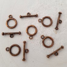 5 fechos de báscula Padrões redondos Bronze N°02