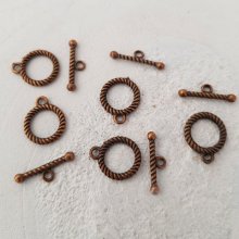 5 fechos de báscula padrão redondo bronze N°04
