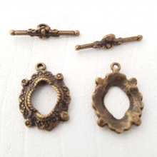 5 fechos de báscula padrão redondo bronze N°08