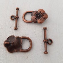5 fechos de báscula Motivo floral Bronze N°17