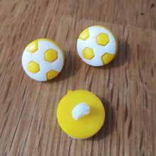 Botão de fantasia com motivos para crianças futebol N°11 amarelo escuro