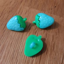 Botão fantasia, crianças, bebés Padrão morango N°11 verde e verde claro