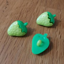Botões de fantasia, crianças, bebés Padrão morango N°14 verde e verde pastel