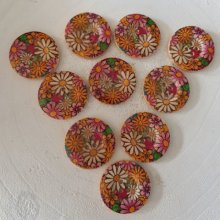 Flores de madeira com maçaneta 30 mm N°11 x 10 peças