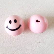 Cabeça de contas de madeira personagem N°06 Rosa