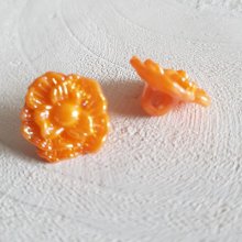 Botões de fantasia para crianças e bebés Padrão floral n.º 02-05 Laranja