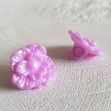 Botões de fantasia para crianças e bebés Desenho de flores n.º 02-08 Roxo