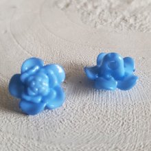 Botões de fantasia para crianças e bebés Desenho de flores N°03-01 Azul