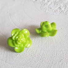 Botões de fantasia para crianças e bebés Desenho de flores N°03-02 Verde