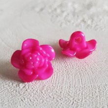 Botões fantasia, crianças, bebés Padrão floral N°03-04 Fushia