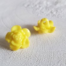 Botões de fantasia para crianças e bebés Desenho de flores N°03-07 Amarelo