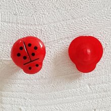Botões de fantasia, crianças, bebés Padrão Joaninha N°01-04 Vermelho