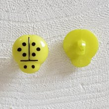 Botões de fantasia, crianças, bebés Padrão joaninha N°01-05 Verde claro