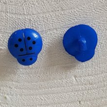 Botões de fantasia para crianças e bebés Padrão joaninha N°01-10 Azul escuro