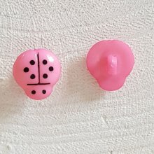 Botões de fantasia, crianças, bebés Padrão joaninha N°01-13 Rosa