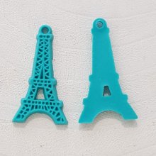 Pendente Torre Eiffel em resina turquesa