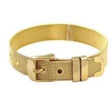 Pulseira de aço inoxidável 10 mm dourada