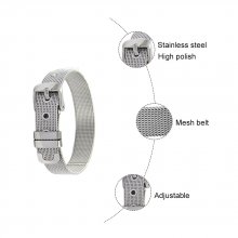 Pulseira de aço inoxidável 10 mm preta