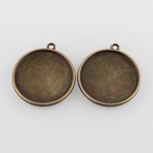 Porta-cabochões de bronze de 10 x 25 mm, pingentes de cabochão 43AB 