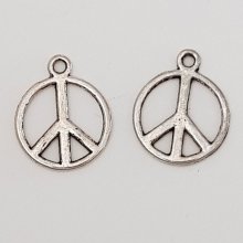 Charm Paz e Amor N°04 Prata x 10 peças