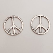 Pendente Peace & Love N°06 Prateado 