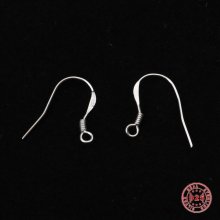Suporte para brincos de gancho em prata 925 N°03 x 1 par