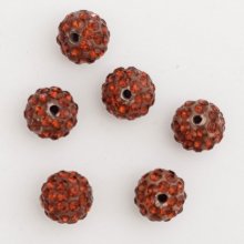 Conta de resina com strass estilo shamballa de 10 mm N°02