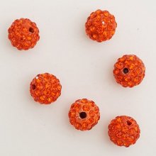 Conta de resina com strass estilo shamballa de 10 mm N°03
