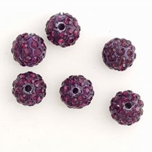 Conta de resina com strass de 10 mm estilo shamballa N°10